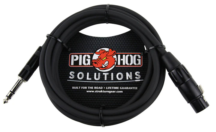 Pig Hog Solutions - 10ft TRS(M)-XLR(F) Balanced Cable - PX-TMXF1