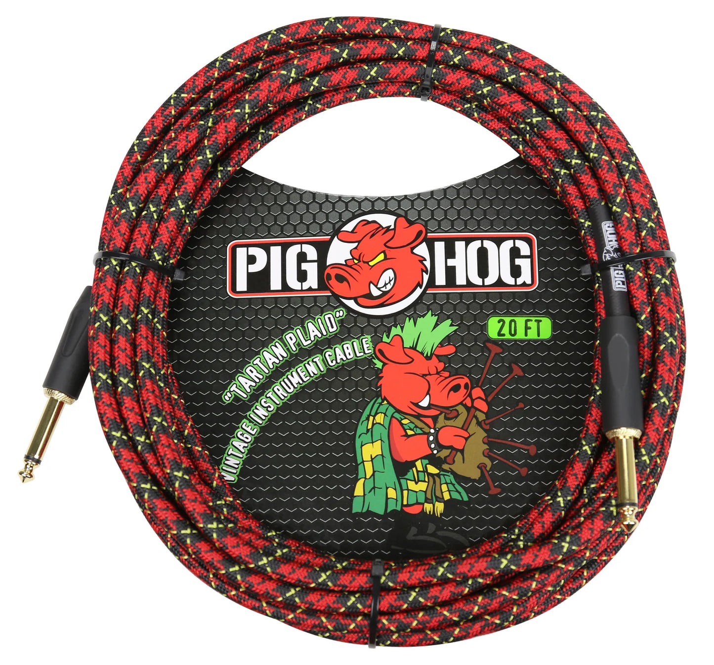 Pig Hog "Tartan Plaid" Instrument Cable, 20ft - PCH20PL