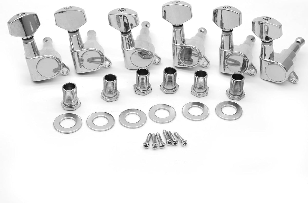 Electric Or Acoustic 6R Guitar Tuner Pegs/Machine Heads - Chrome - 6 Right