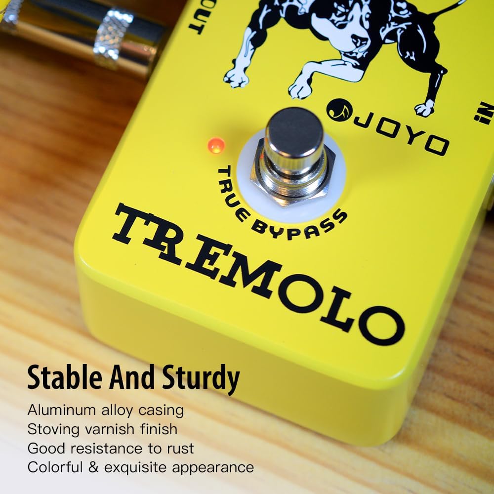 JOYO JF-09 Tremolo Guitar Effects Pedal, Optical Photoelectric Circuit for Classic Tube Amp-Style Tremolo, True Bypass