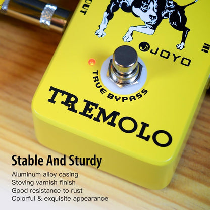 JOYO JF-09 Tremolo Guitar Effects Pedal, Optical Photoelectric Circuit for Classic Tube Amp-Style Tremolo, True Bypass
