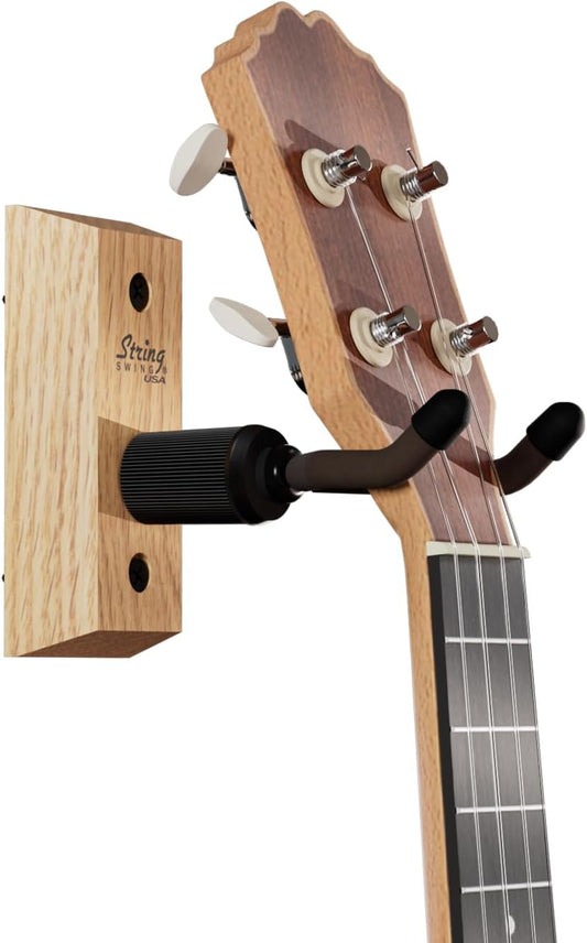 String Swing USA Ukulele/Mandolin Wall Mount Hanger For Home & Studio – Oak Hardwood - CC01UK-O