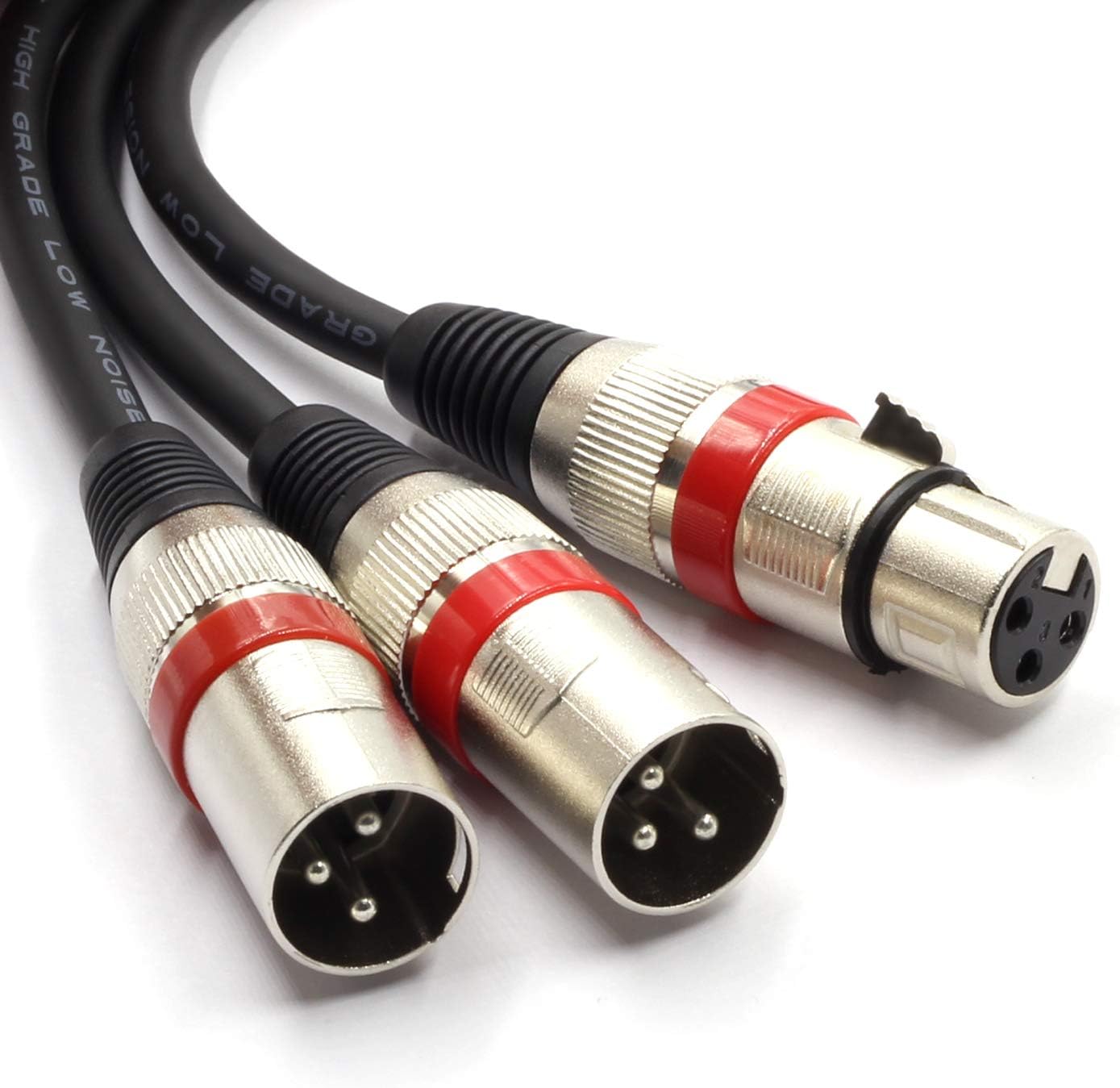 XLR Splitter Cable - XLR Female to Dual Male 3 Pin Patch Y Cable Balanced Microphone Splitter Cord Audio Adapter (50CM)