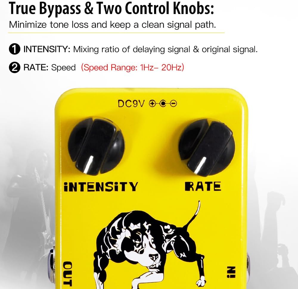 JOYO JF-09 Tremolo Guitar Effects Pedal, Optical Photoelectric Circuit for Classic Tube Amp-Style Tremolo, True Bypass