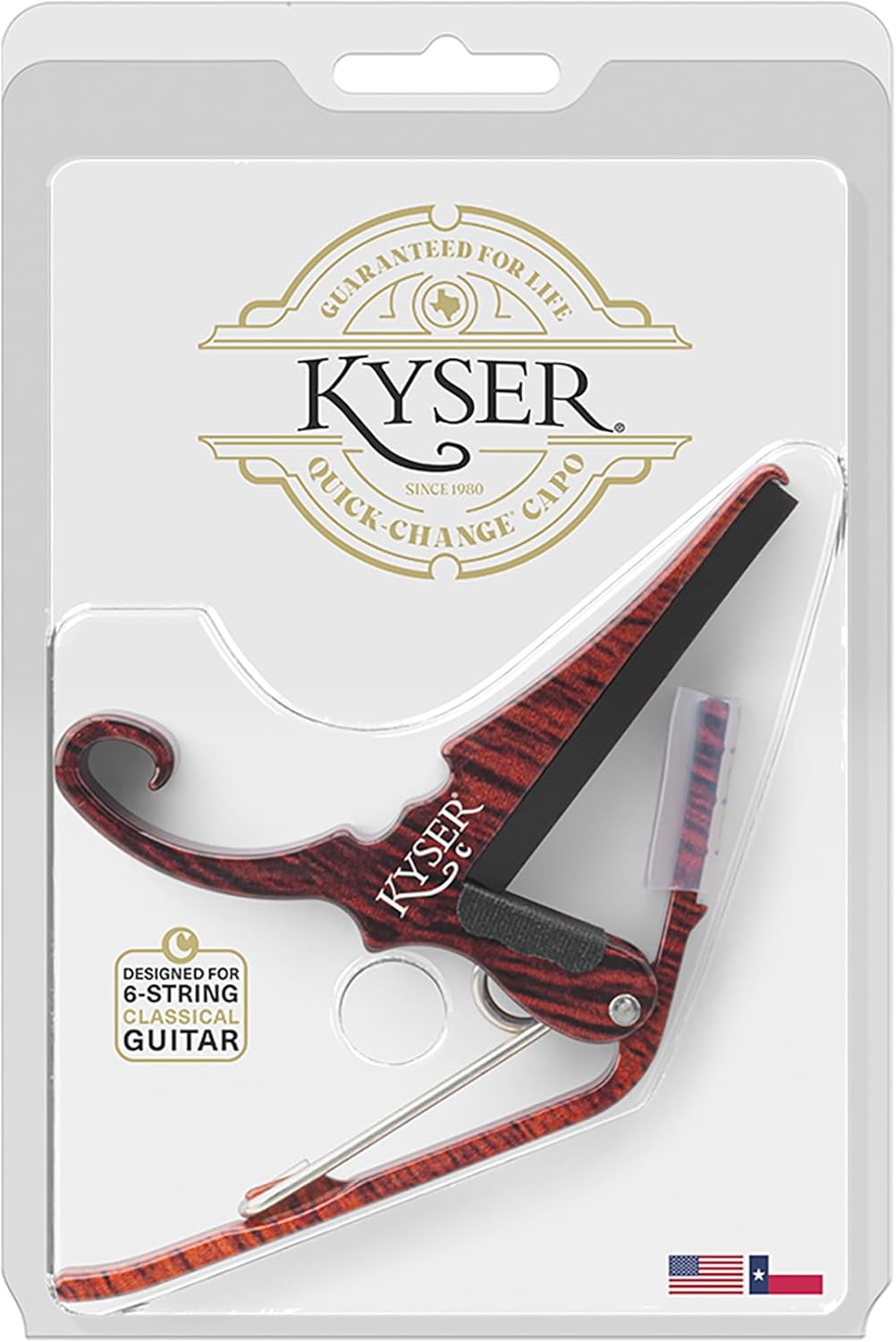 Kyser Quick-Change Guitar Capo For Classical Guitars - Rosewood - KGCRWA