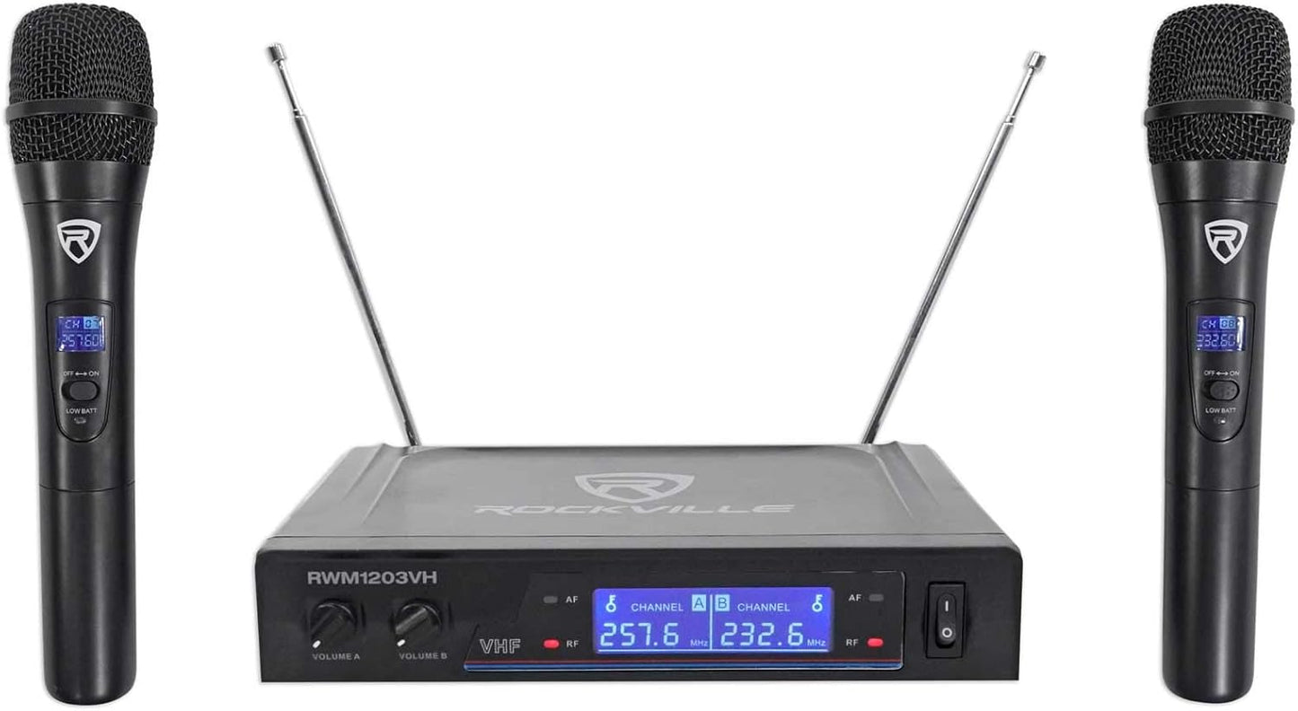 Rockville RWH1203VH Dual Wireless Handheld Microphone System (USED) "Open Box"