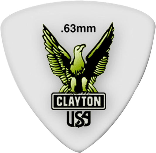 Clayton Acetal Rounded Triangle Guitar Picks .63 mm 12-Pack - RT63/12