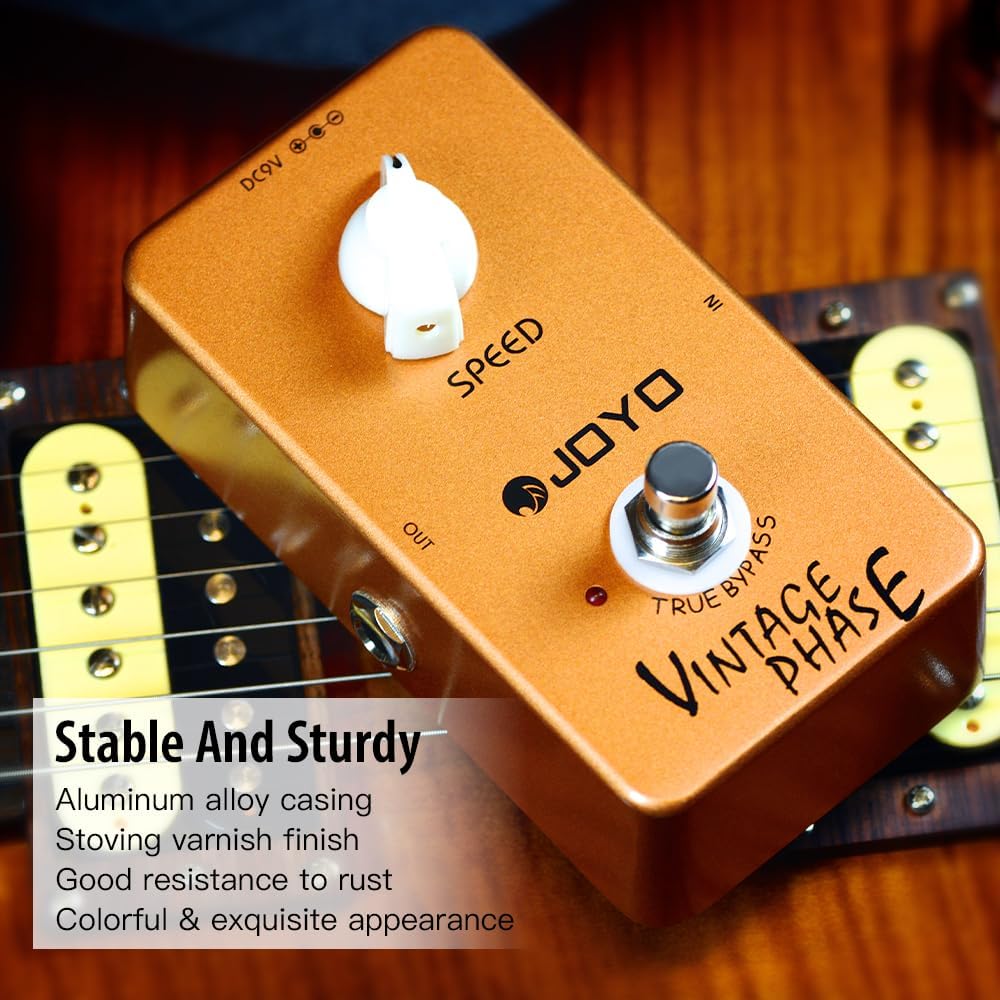 JOYO JF-06 Vintage Phase Guitar Effects Pedal, Analog 70's Classic Phaser Tone with Speed Control for Electric Guitar, True Bypass