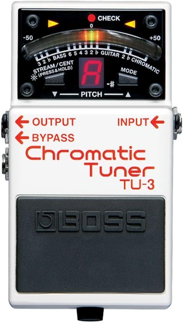 BOSS TU-3 Compact Chromatic Tuner | Perfect for Guitar & Bass | Industry-Standard Performance | Tank-Tough BOSS Stompbox Body | 21-Segment LED Meter | Accu-Pitch Sign Function w/ Original Box & Manual (USED)