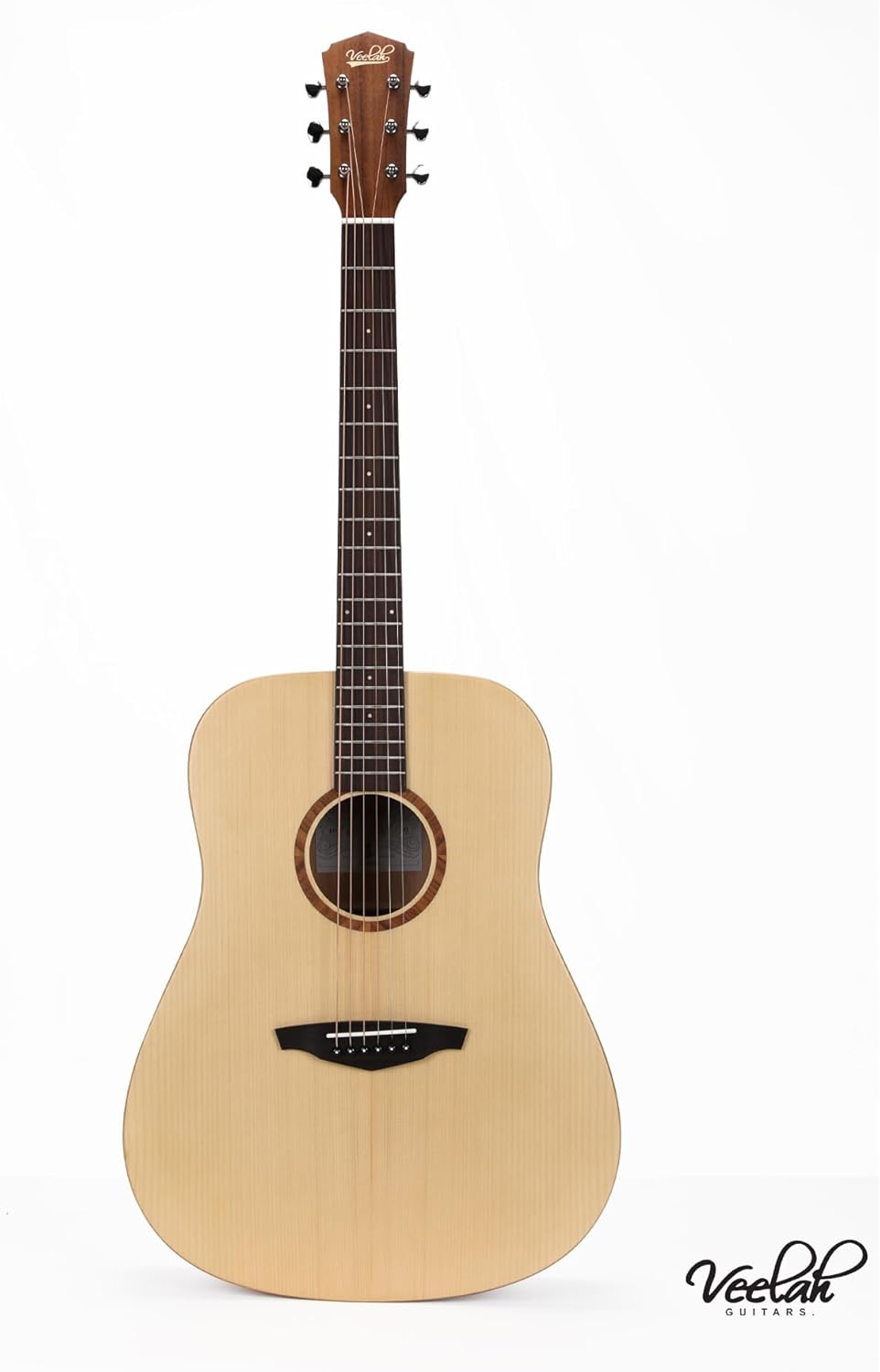 Veelah V1-D 6-String Acoustic Guitar Dreadnaught Solid Top Mahogany Back and Sides w/ GIg Bag - Natural