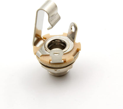 1/4" Mono Electric Guitar Output Jack Switchcraft #11 - Nickel Plate