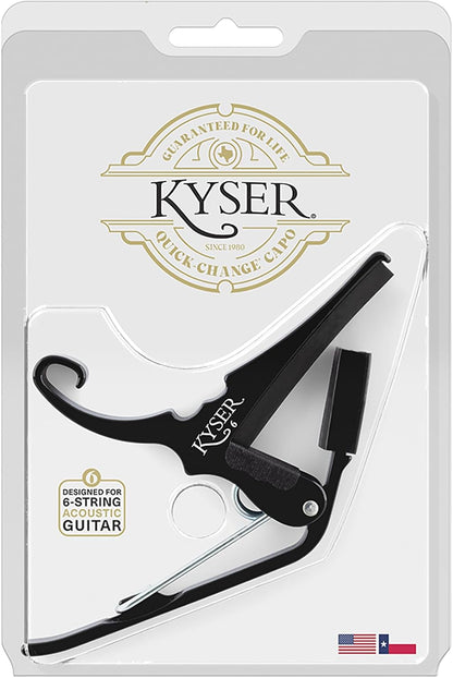 Kyser KG6B Quick-Change Guitar Capo for 6-String Acoustic Guitars - Black