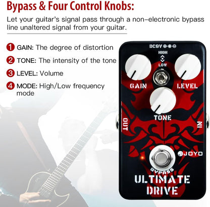 JOYO JF-02 Ultimate Drive Overdrive Distortion Guitar Pedal
