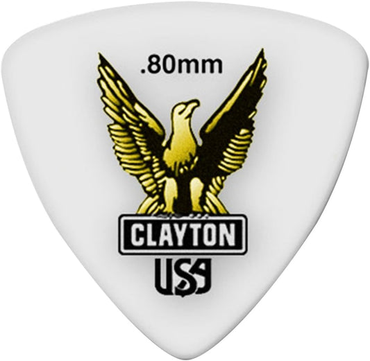 Clayton Acetal Rounded Triangle Guitar Picks .80 mm 12-Pack - RT80/12