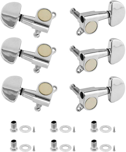 Guitar Tuning Pegs - Universal 3L+3R Machine Heads Knobs Tuning Keys For Acoustic& Electric Guitars - Zinc Alloy Metal