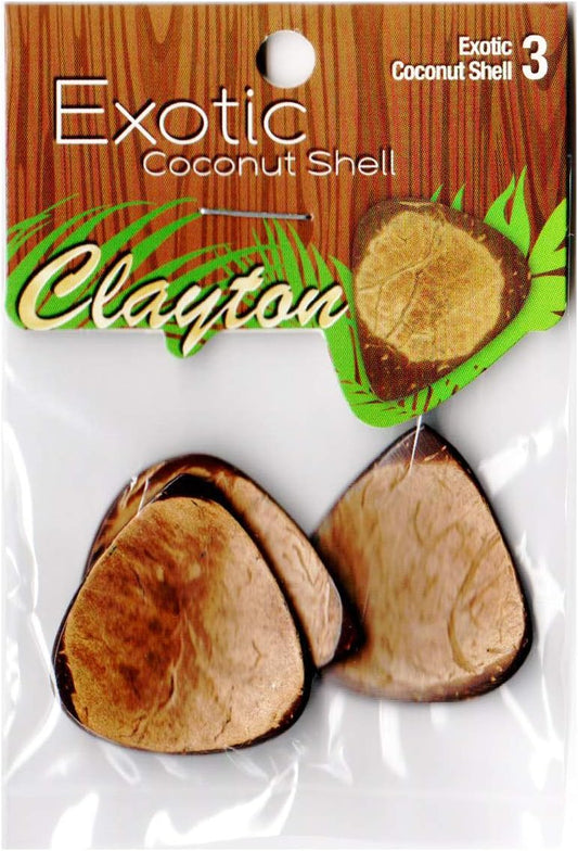 Clayton Exotic Coconut Shell Guitar Picks 3-Pack - CHS/3