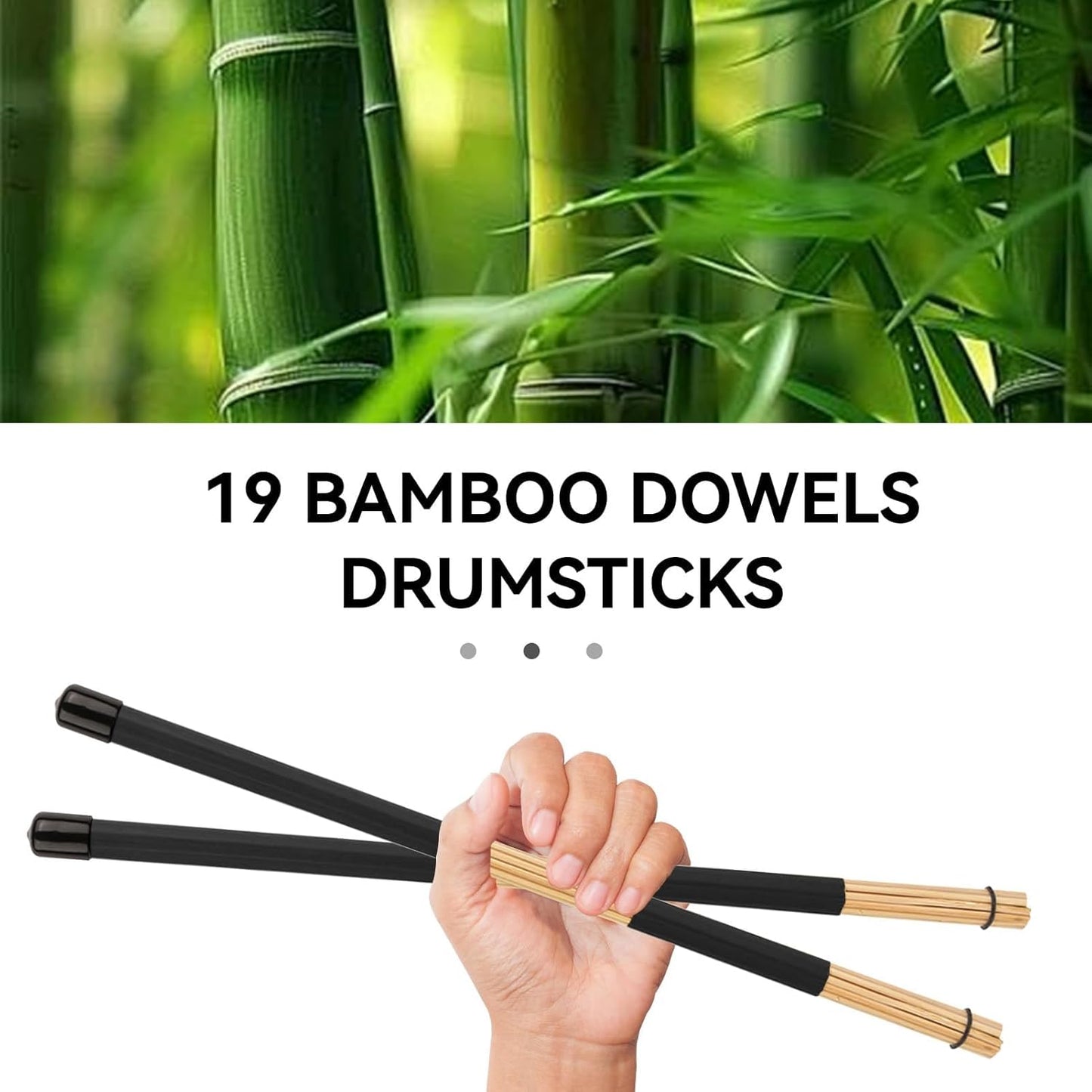 Wood Brush Drum Sticks 16 Inch 19 Bundle Rods