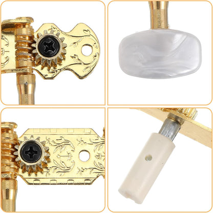 Classical Guitar Tuning Pegs, 3L3R Machine Heads Set - Gold