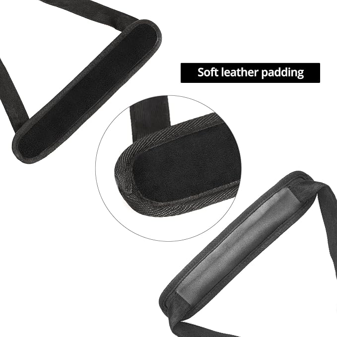 Adjustable Soft Leather Padded Strap for Saxophones, Oboe, English Horn, Bassoon, & Clarinet - Black