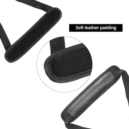 Adjustable Soft Leather Padded Strap for Saxophones, Oboe, English Horn, Bassoon, & Clarinet - Black