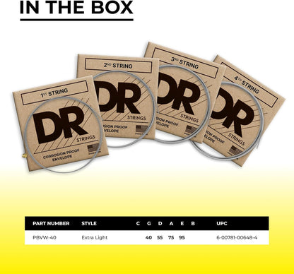 DR Strings PB5-45 Pure Blues Victor Wooten Signature Bass Guitar Strings (45-125)