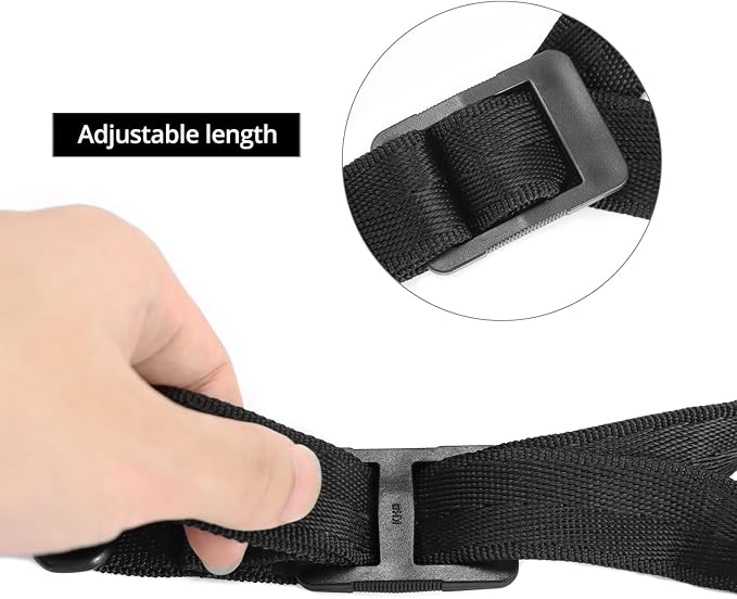 Adjustable Soft Leather Padded Strap for Saxophones, Oboe, English Horn, Bassoon, & Clarinet - Black