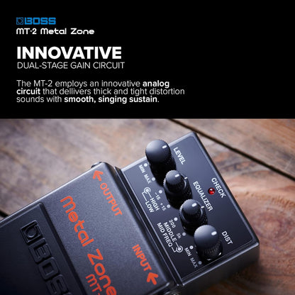 Boss MT-2 Metal Zone Distortion Guitar Pedal w/ Original Box & Manual (USED)