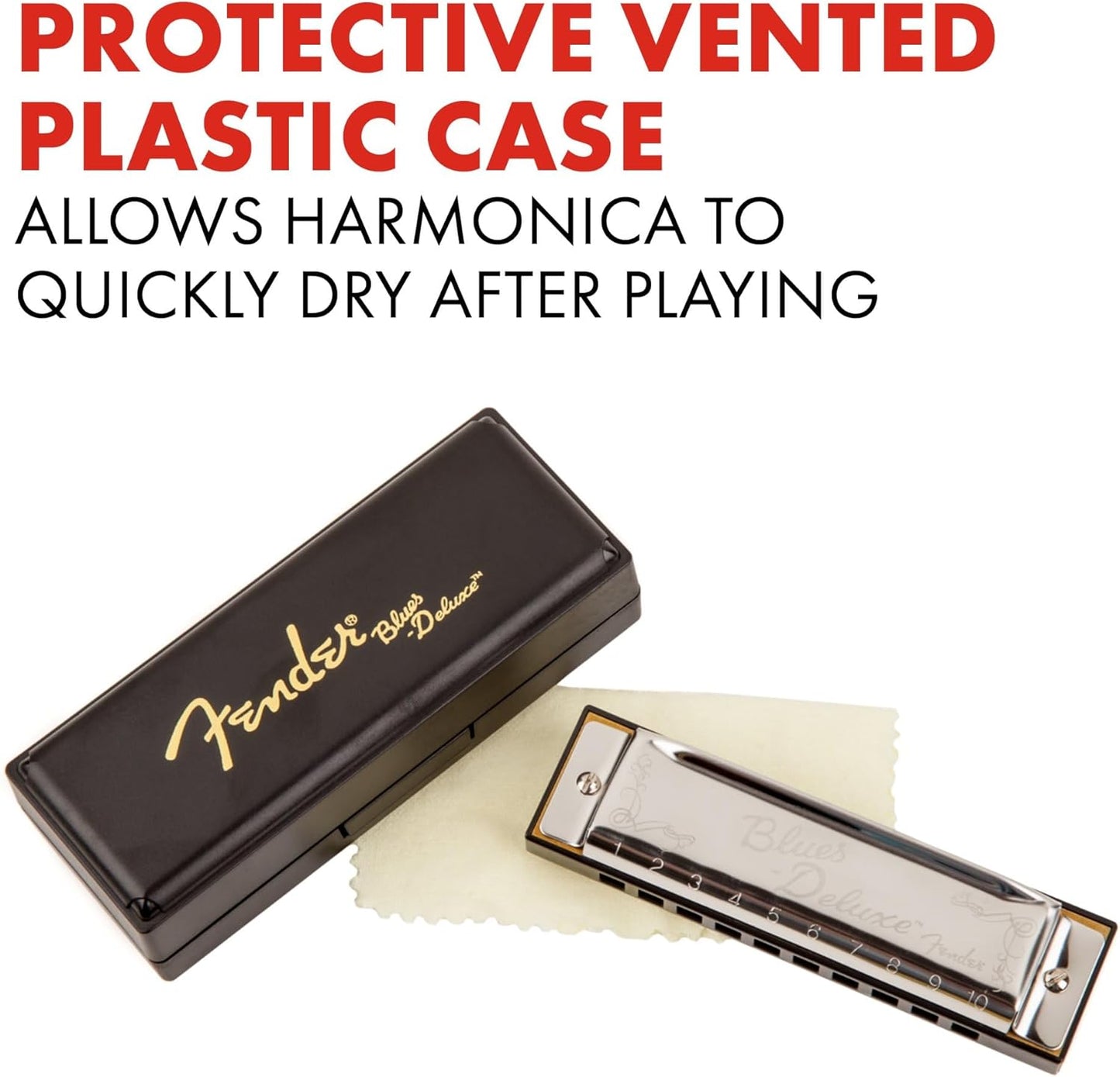 Fender Blues Deluxe Harmonica Key of C With Case