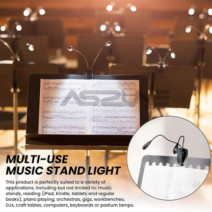 Music Stand Clip-On Light USB & AAA Battery Operated