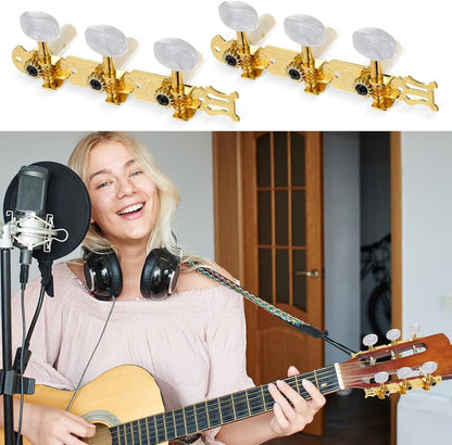 Classical Guitar Tuning Pegs, 3L3R Machine Heads Set - Gold