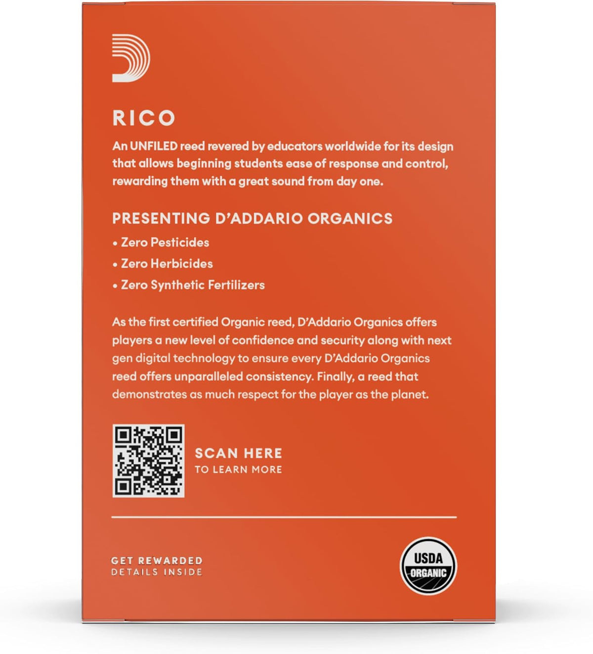 Rico RJA1020 Organic Alto Saxophone Reeds, Strength 2.0, Pack of 10