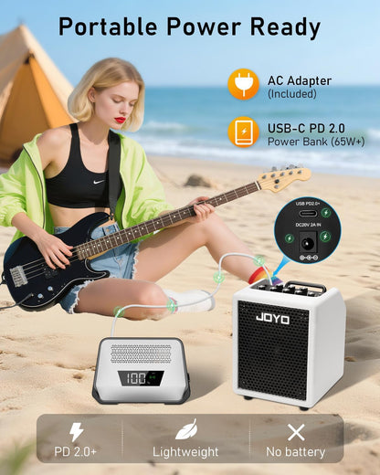 JOYO BA-30 Vibe Cube Bass Combo Amplifier 30-Watt, 1x4" - White