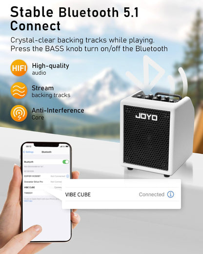 JOYO BA-30 Vibe Cube Bass Combo Amplifier 30-Watt, 1x4" - White
