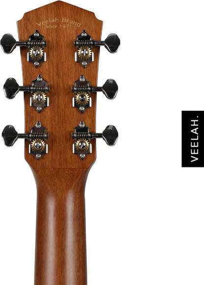 Veelah V1-D 6-String Acoustic Guitar Dreadnaught Solid Top Mahogany Back and Sides w/ GIg Bag - Natural