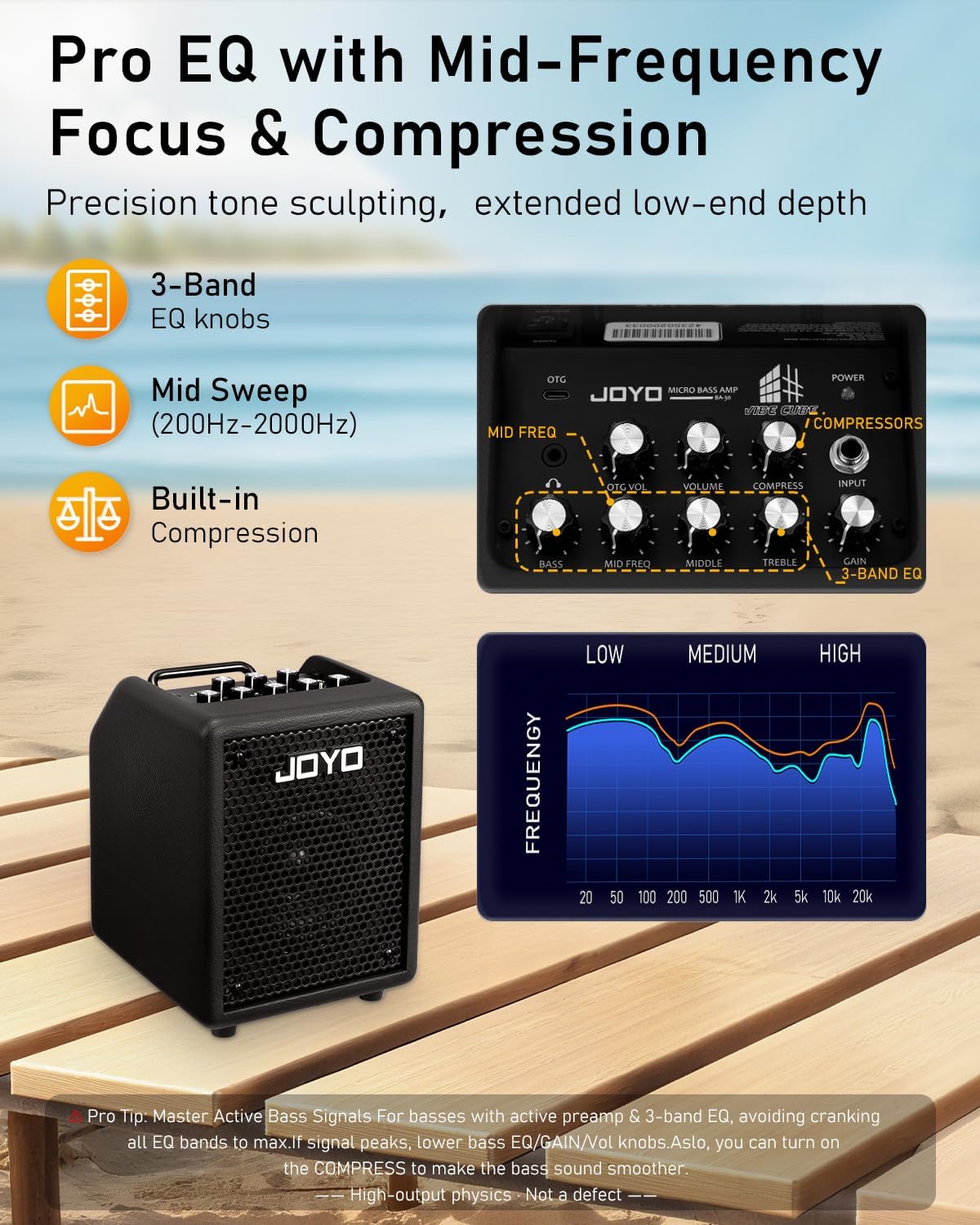 JOYO BA-30 Vibe Cube Bass Amplifier 30-Watt, 1x4" - Black