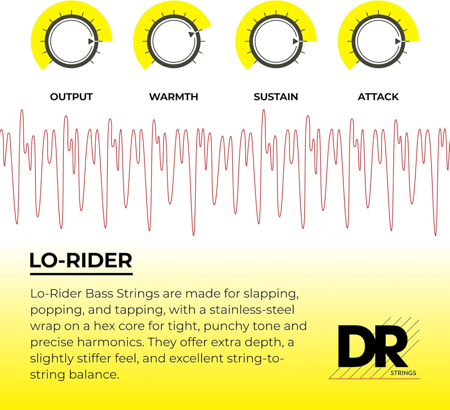 DR Strings MH-45 Lo-Rider - Stainless Steel Hex Core Bass (45-105)