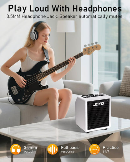 JOYO BA-30 Vibe Cube Bass Combo Amplifier 30-Watt, 1x4" - White