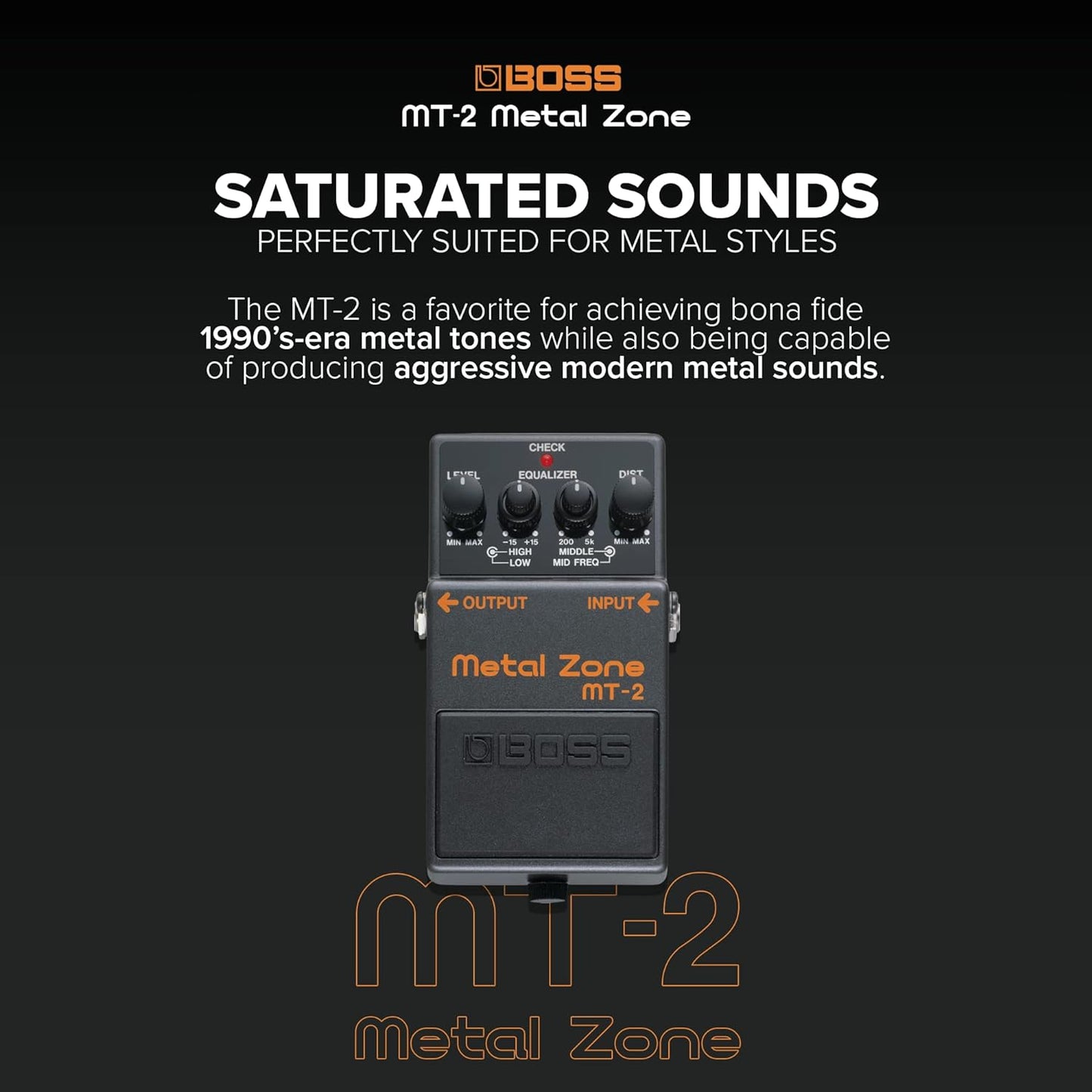 Boss MT-2 Metal Zone Distortion Guitar Pedal w/ Original Box & Manual (USED)