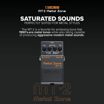 Boss MT-2 Metal Zone Distortion Guitar Pedal w/ Original Box & Manual (USED)