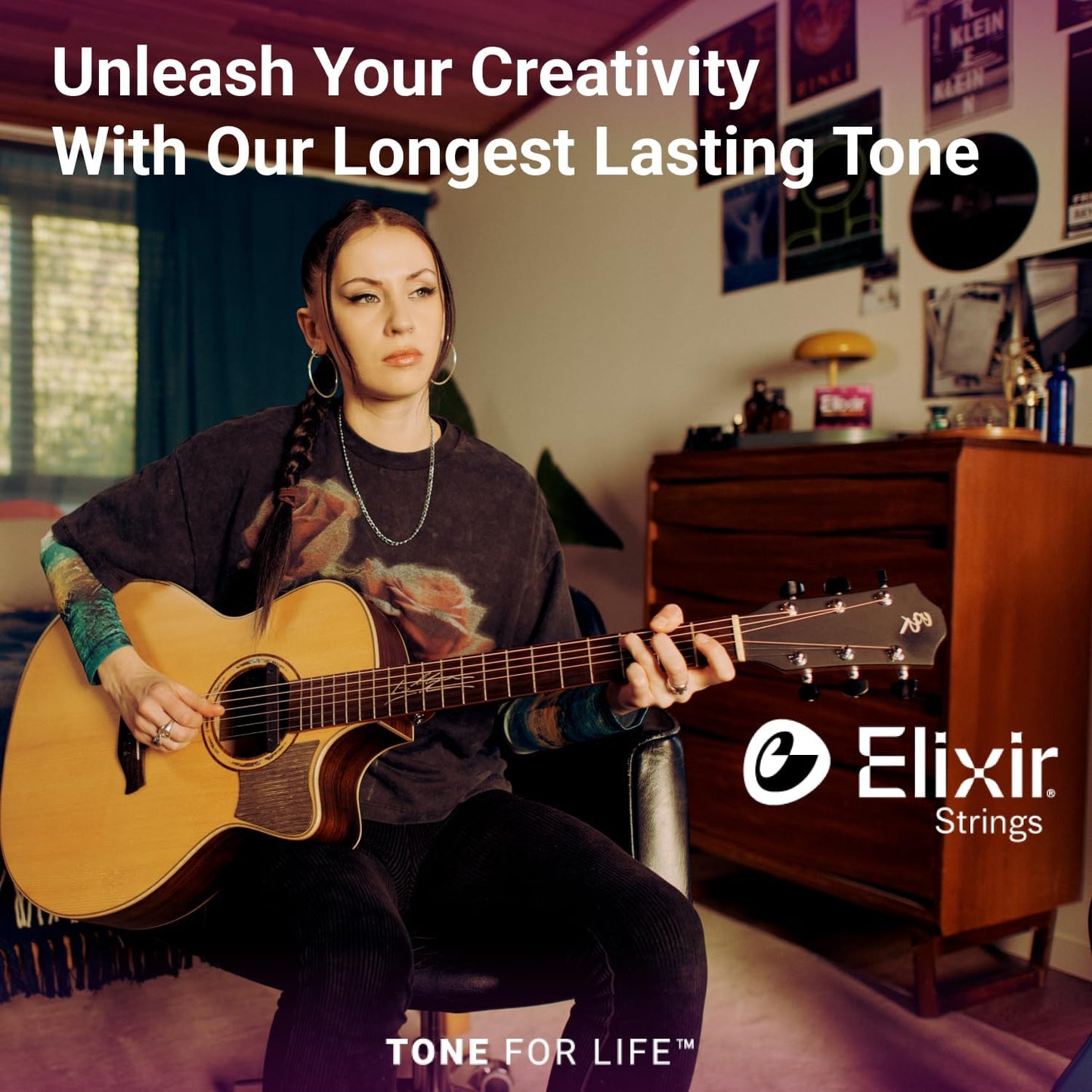 Elixir 11027 80/20 Bronze Acoustic Guitar Strings With NANOWEB Technology (11-52)