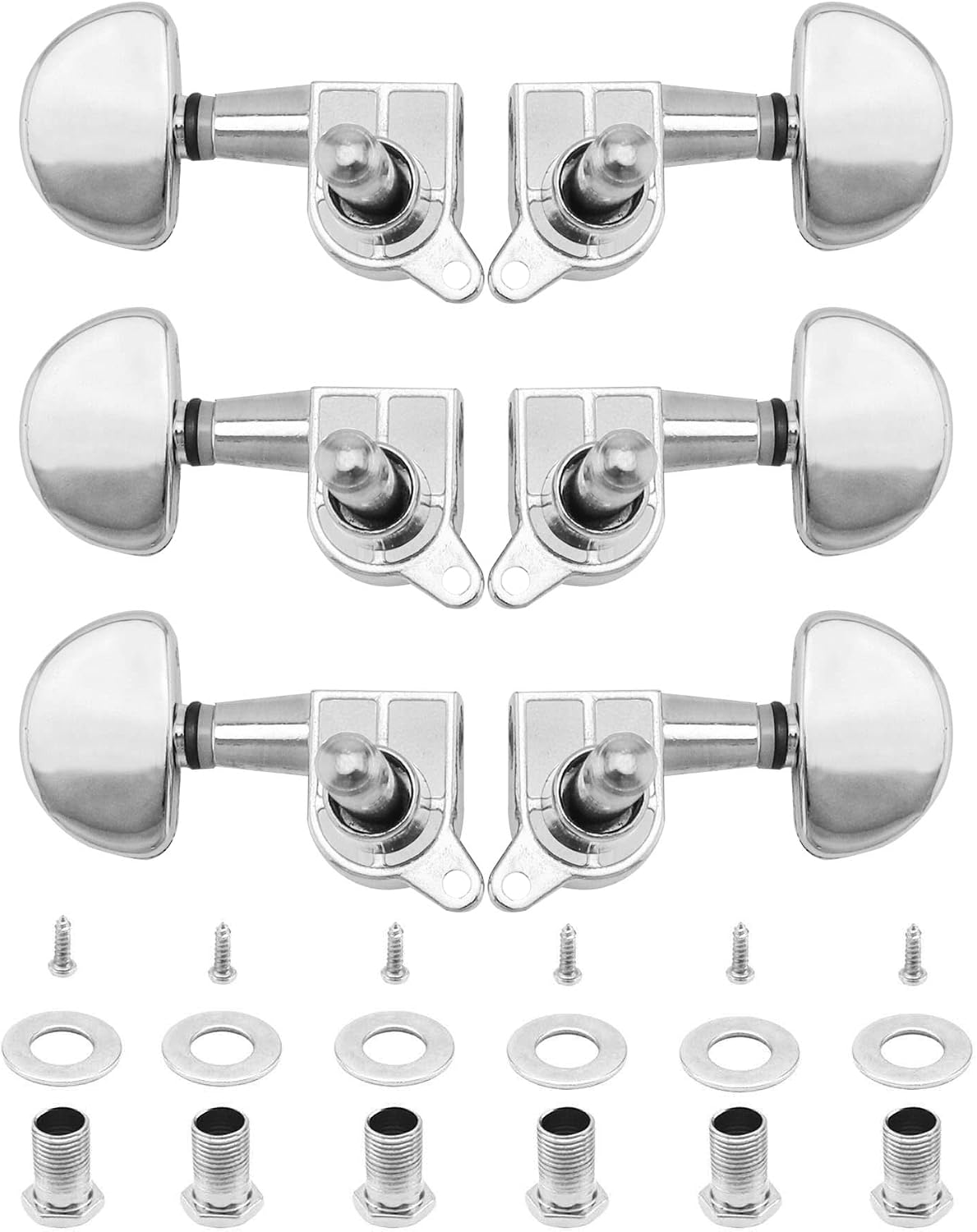 Guitar Tuning Pegs - Universal 3L+3R Machine Heads Knobs Tuning Keys For Acoustic& Electric Guitars - Zinc Alloy Metal