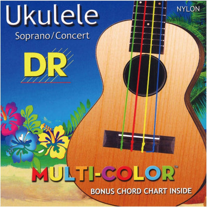 DR Strings UMCSC MULTI-COLOR NYLON Soprano/Concert Ukulele Strings