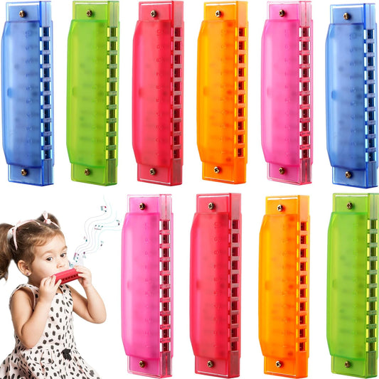 Plastic Harmonica 10 Holes - Multicolors - Single
