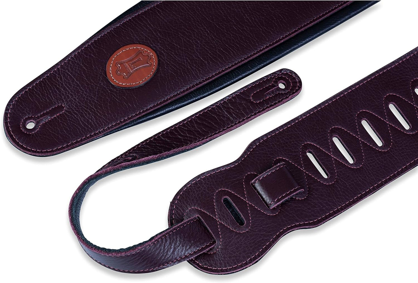 Levy's Leather MSS2-4-BRG Leather Signature Series Guitar Strap - Burgundy Brown