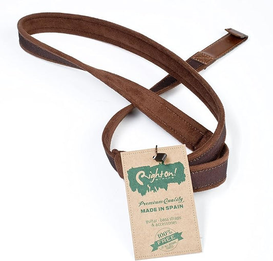 Right On! Straps CLASSICAL Hook/Brown Classic Guitar Strap "Made In Spain"