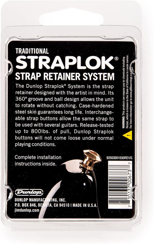 Dunlop Straplok Traditional Strap Retainer System - Nickel - SLS1501N