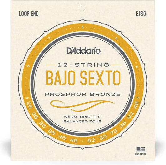 D'Addario EJ86 12-Staing Bajo Sexto Strings Phosphor Bronze (26-46)