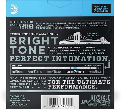 D'Addario EXL110-3D (10-46) Regular Light, XL Nickel Electric Guitar Strings 3-Pack