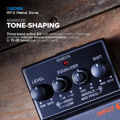 Boss MT-2 Metal Zone Distortion Guitar Pedal w/ Original Box & Manual (USED)