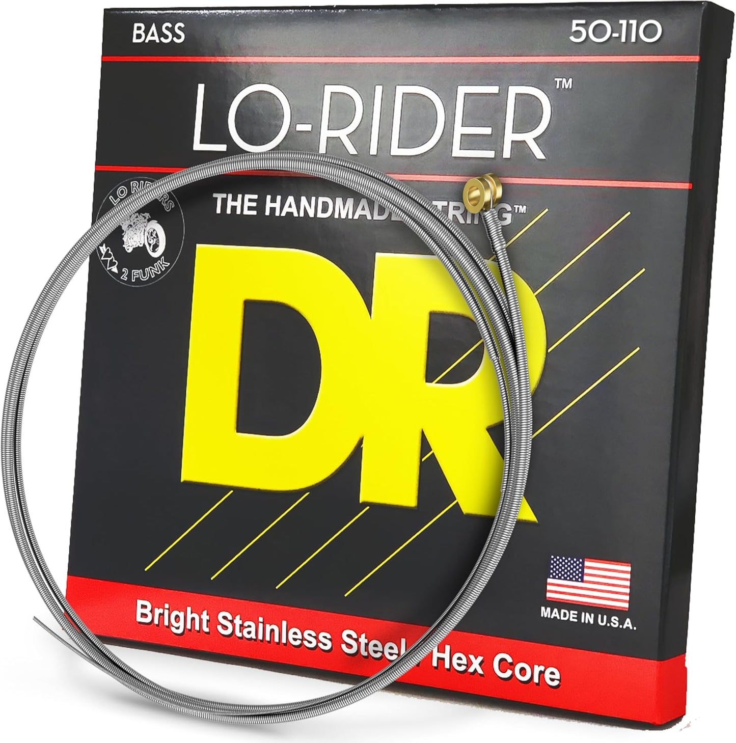DR Strings EH-50 Lo-Rider - Stainless Steel Hex Core Bass (50-110)
